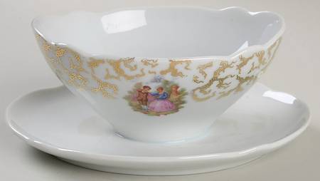 RIB1 Gravy Boat with Attached Underplate by Rieber