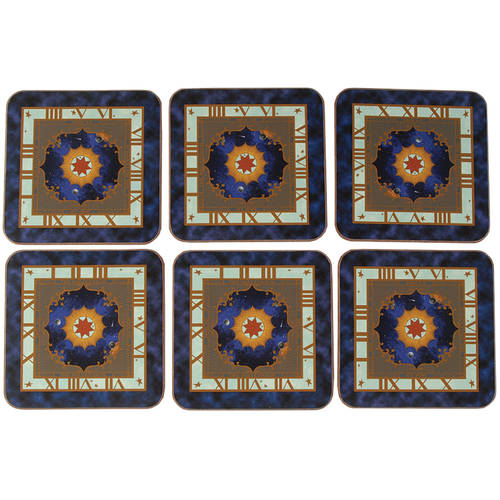 Millennium (Gold) Square Corkback Coaster - Set of 6