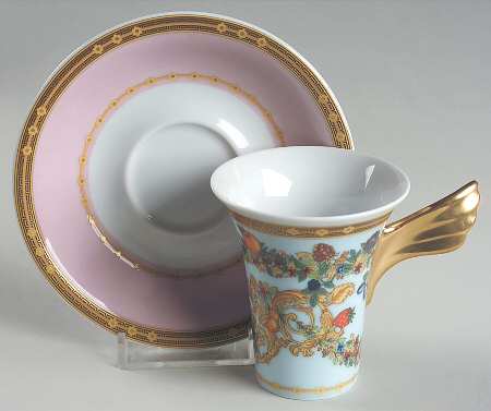 Le Jardin De Versace Flat Demitasse Cup & Saucer Set