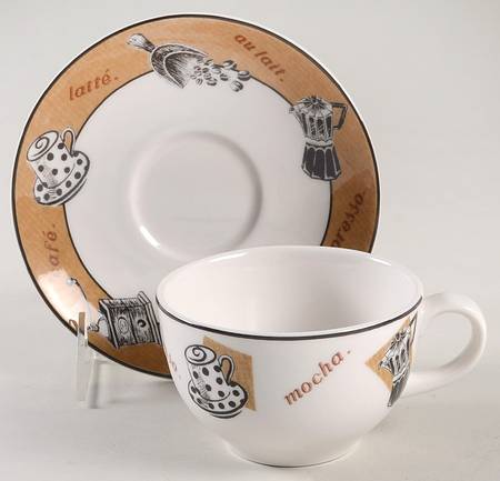 Coffee Time Cappuccino Cup & Saucer Set