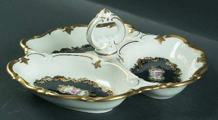8159K 3-Part Relish with Center Ceramic Handle