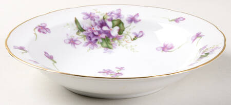 Spring Violets Rim Soup Bowl by Rossetti