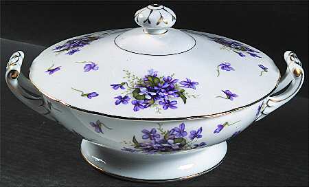 Spring Violets Round Covered Vegetable by Rossetti