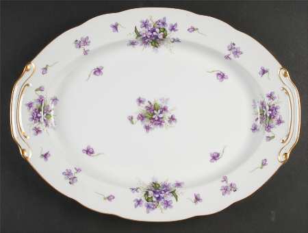 Spring Violets 16" Oval Serving Platter by Rossetti