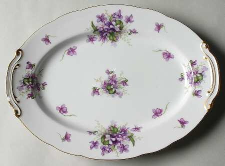 Spring Violets 12" Oval Serving Platter by Rossetti