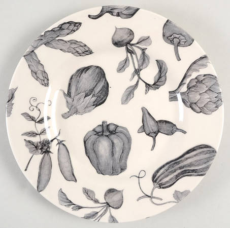 Toile De Legumes Black Salad Plate