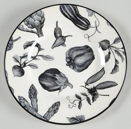 Toile De Legumes Black Salad Plate