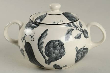 Toile De Legumes Black Sugar Bowl & Lid