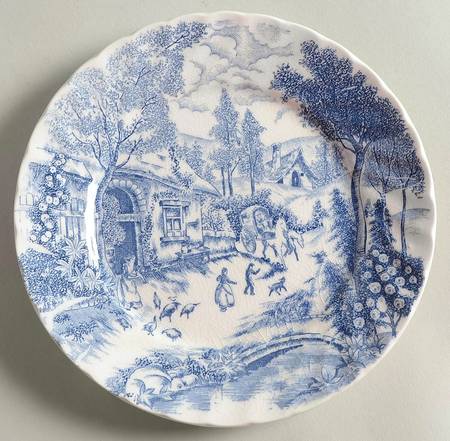 Country French Blue Bread & Butter Plate