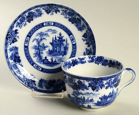 Madras (Transferware, No Trim) Flat Cup & Saucer Set