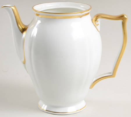 Marie Antoinette Gold on White Coffee Pot No Lid