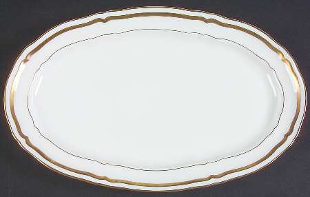 Marie Antoinette Gold on White 14" Oval Serving Platter