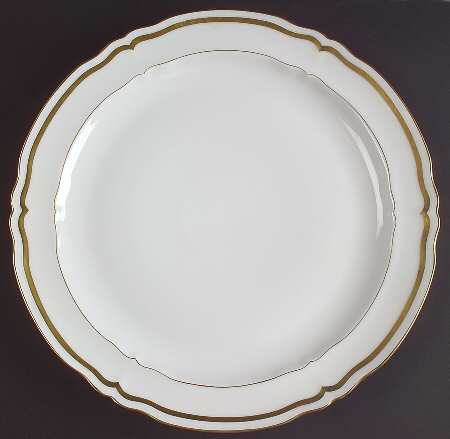 Marie Antoinette Gold on White 12" Chop Plate (Round Platter)
