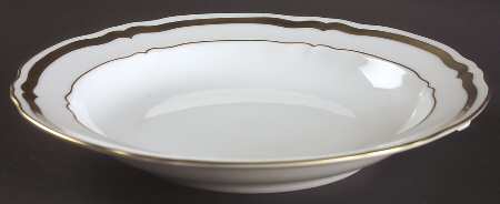 Marie Antoinette Gold on White 9" Individual Pasta Bowl