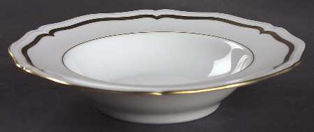 Marie Antoinette Gold on White Rim Soup Bowl by Raynaud