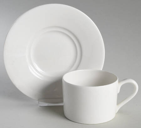 Colonnade White Flat Cup & Saucer Set