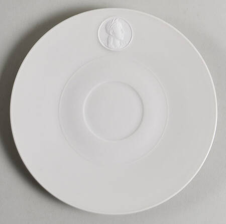 Arcadia Cream--White Saucer for Flat Demitasse Cup