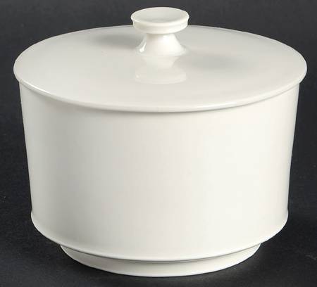 Arcadia Cream--White Sugar Bowl & Lid