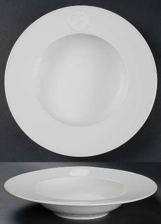 Arcadia Cream--White Rim Soup Bowl