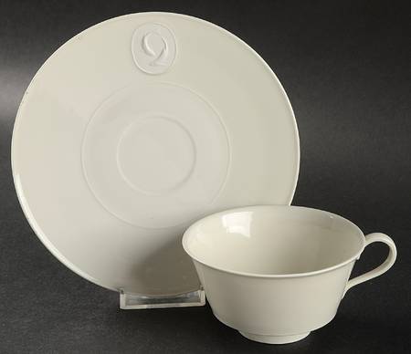 Arcadia Cream--White Footed Cup & Saucer Set