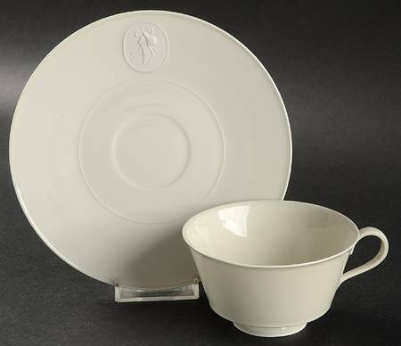 Arcadia Cream--White Footed Cup & Saucer Set