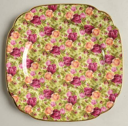 Old Country Roses Chintz Collection Square Salad Plate