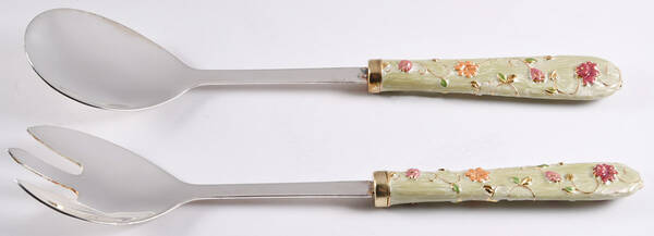 Old Country Roses Chintz Collection (2 Piece) Salad Set with Stainless Bowl