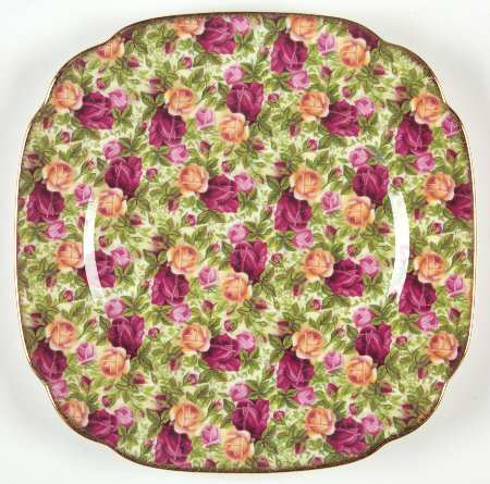 Old Country Roses Chintz Collection Square Salad Plate