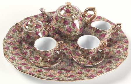 Old Country Roses Chintz Collection (10 Piece) Miniature Tea Set