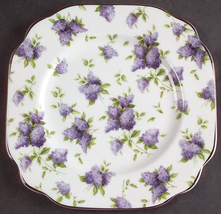 Lilac Lane Platinum Square Accent Salad Plate