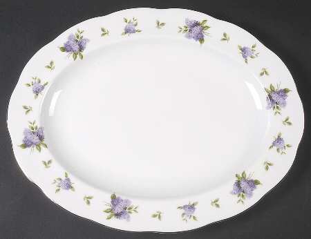 Lilac Lane Platinum 13" Oval Serving Platter