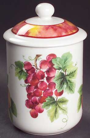 Vintage Grape Small Canister & Lid