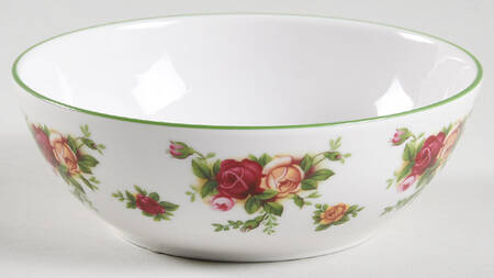 Old Country Roses White (Green Trim) 6" All Purpose Bowl