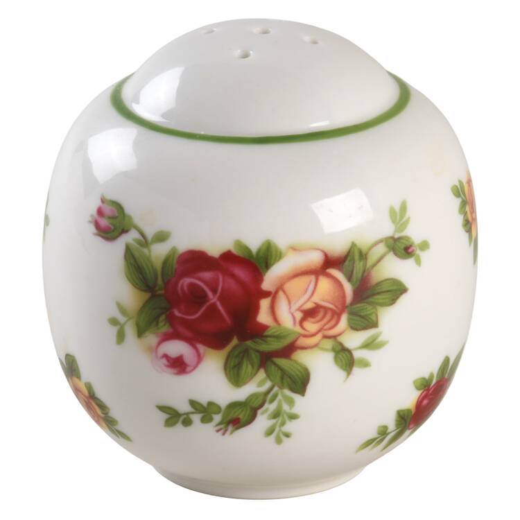 Old Country Roses White (Green Trim) Pepper Shaker
