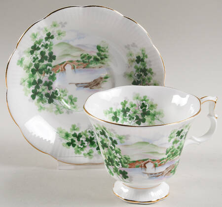 Emerald Isle Footed Cup & Saucer Set