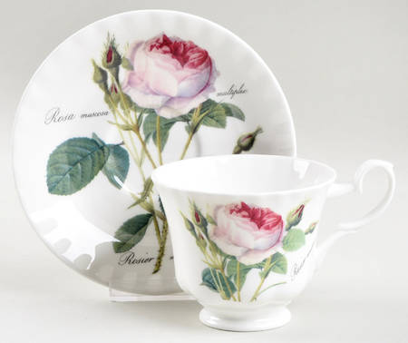 Redoute Roses Footed Cup & Saucer Set