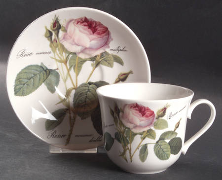 Redoute Roses Breakfast Cup & Saucer Set