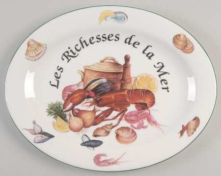 Les Richesses De La Mer 13" Oval Serving Platter by Royal Vale