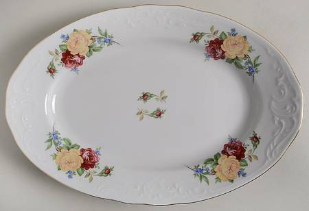Regal Pansy 13" Oval Serving Platter