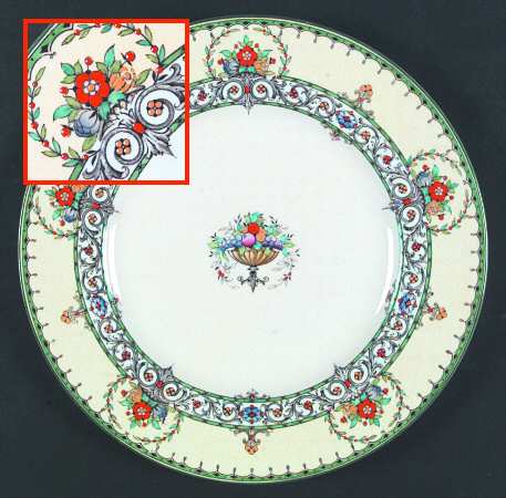 Chalons (Green Trim, Center Design) by Royal Worcester