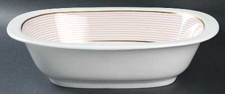 Crinoline Pink 9" Oval Vegetable Bowl