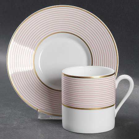 Crinoline Pink Flat Demitasse Cup & Saucer Set