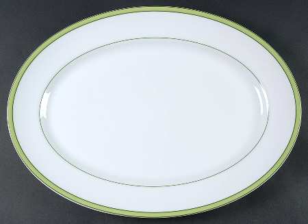 Tropic Green (No Monogram) 16" Oval Serving Platter