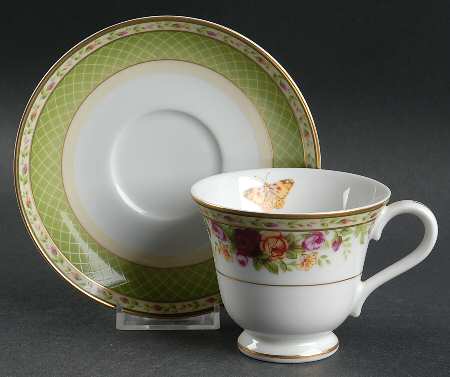 Seasons of Colour Spring Trellis Footed Cup & Saucer Set