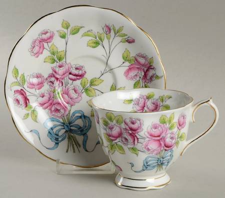 Flower of The Month (Countess Shape) Footed Cup & Saucer Set