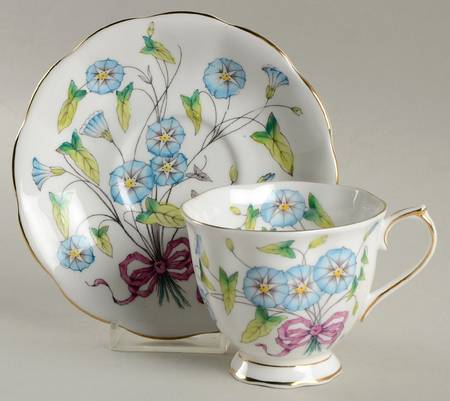 Flower of The Month (Countess Shape) Footed Cup & Saucer Set