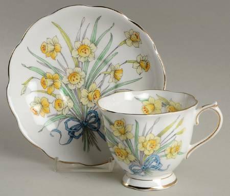 Flower of The Month (Countess Shape) Footed Cup & Saucer Set