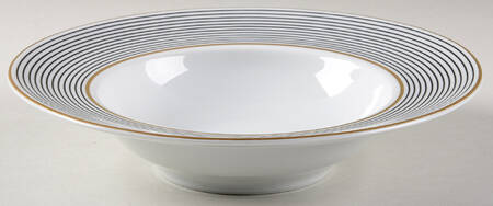 Crinoline Black Rim Soup Bowl