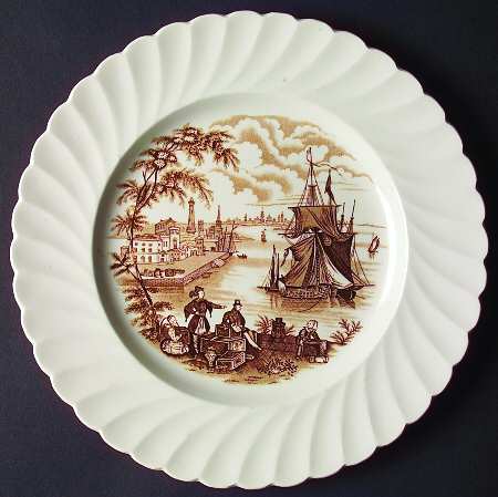 Safe Harbour Brown (Swirl Rim) by Royal Staffordshire
