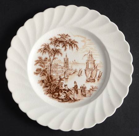 Safe Harbour Brown (Swirl Rim) Bread & Butter Plate